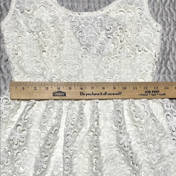 Bohemian Eyelet Short White Lace Dress - Picture 6 of 9